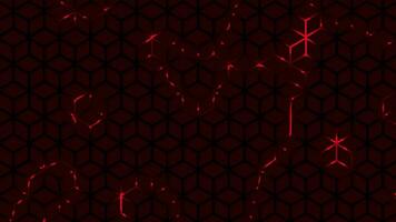 Super cool hi-tech hexagon geometrical pattern with glowing neon light futuristic technology background video