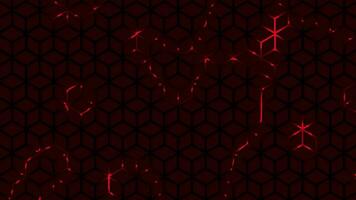 Super cool hi-tech hexagon geometrical pattern with glowing neon light futuristic technology background video