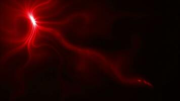 Red color glowing Red color bright light with optical lens flares on black background video