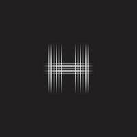 letter h stripes thin lines symbol vector