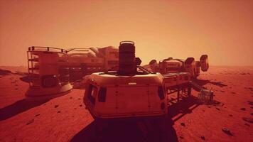 Futuristic Spaceship Landed on Mars Base video