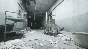 dark inside an abandoned decaying mental hospital video