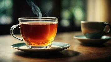 Close-up high-resolution image of a delightful cup of tea. AI Generated. AI Generative. photo