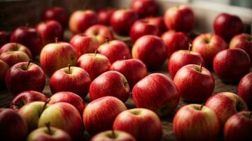 Close-up high-resolution image of fresh and juicy apples. AI Generated. AI Generative. photo