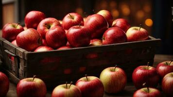 Close-up high-resolution image of big red apples. AI Generated. AI Generative. photo