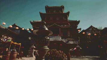 magnífico japonés templo claro clima video