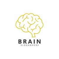 Brain logo design. Brainstorm think idea logo inspiration vector