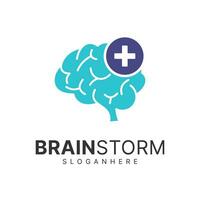 Brain logo design. Brainstorm think idea logo inspiration vector