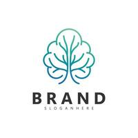 Brain tree logo design inspiration vector icon