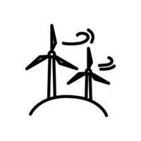 wind power plant icon vector in line style