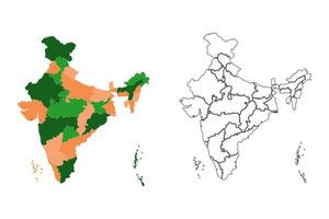 India map vector. National map of India with territory. vector