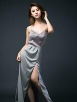 AI generated Portrait of a Beautiful Super Model in a Stylish Trendy Fashion Bodycon Dress. Ai Generated photo