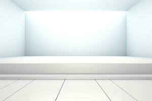 AI generated Abstract futuristic architecture background, Minimal technology white backdrop, Generative AI photo