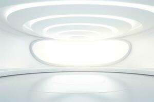 AI generated Abstract futuristic architecture background, Minimal technology white backdrop, Generative AI photo