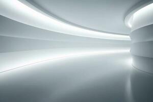 AI generated Abstract futuristic architecture background, Minimal technology white backdrop, Generative AI photo