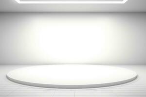 AI generated Abstract futuristic architecture background, Minimal technology white backdrop, Generative AI photo