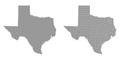 Texas state gray maps. Vector illustration.