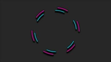 Bright neon blue purple circles tech video animation