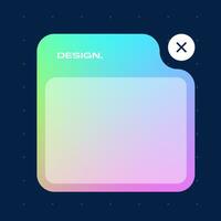 Futuristic square gradient background. Pop up window vector illustration.