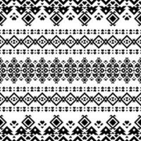 Seamless ethnic pattern. Folk ornament style. Tribal background design with abstract geometric shape. Black and white. Design for carpet, curtain, textile, fabric, mat, embroidery, fashion, ikat. vector