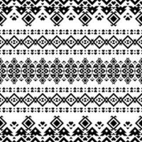 Seamless ethnic pattern. Folk ornament style. Tribal background design with abstract geometric shape. Black and white. Design for carpet, curtain, textile, fabric, mat, embroidery, fashion, ikat. vector