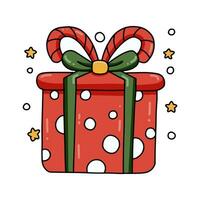 Gifts box Christmas colorful ornaments icon. Winter event. Chrismas decorations. Happy new year. doodle elements. vector