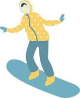 Woman snowboarder. Illustration png