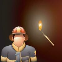 fireman and match vector