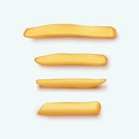 french fries in set vector