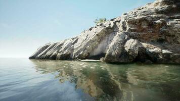 panoramic view of nice colorful huge cliff and sea video