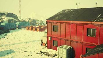 neve por aí construção do polar estação dentro Antártica video