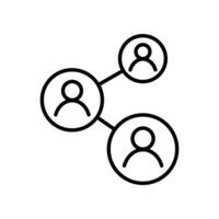 People network icon. Simple outline style. Social network, connect, circle, share, link, community, team, group, business concept. Thin line symbol. Vector illustration isolated.