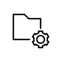 Data management icon. Simple outline style. Document, file, folder, record, digital database, system information concept. Thin line symbol. Vector illustration isolated.