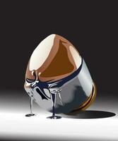 illustration of a bullet crying sadly in 3D vector