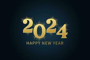 Happy new year 2024 Typography Design vector