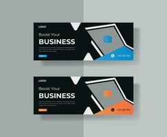 digital marketing agency modern business facebook cover or web banner design template vector