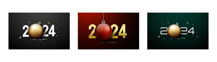 Set of 2024 New Year Design. vector