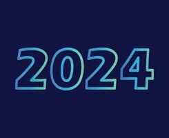 2024 contento nuevo año resumen cian gráfico diseño vector logo símbolo ilustración con azul antecedentes