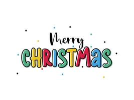 Hand draw Merry Christmas colourful holiday illustration vector