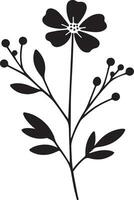 Flower vector silhouette illustration, black color silhouette