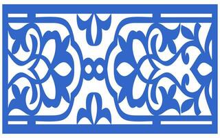 Decorative floral patterns, geometric template for cnc laser cutting vector