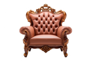 AI generated Stylish comfortable armchair isolated on transparent background. Interior furniture png