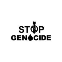 Stop Genocide Sign, can use for Poster Design, Banner, Sticker, T-Shirt, Website, Art Illustration, News Illustration or for Graphic Design Element. Vector Illustration