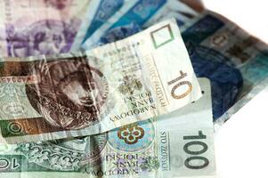 Polish money closeup photo