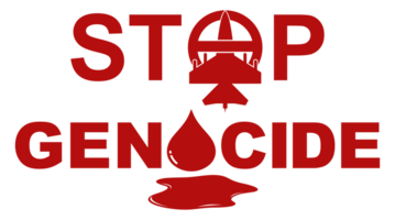 Stop Genocide Sign, can use for Poster Design, Banner, Sticker, T-Shirt, Website, Art Illustration, News Illustration or for Graphic Design Element. Format PNG