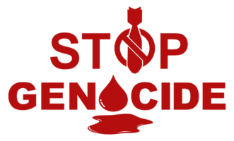 Arrêtez génocide signe, pouvez utilisation pour affiche conception, bannière, autocollant, T-shirt, site Internet, art illustration, nouvelles illustration ou pour graphique conception élément. format png