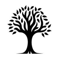 Black silhouette of a tree vector icon