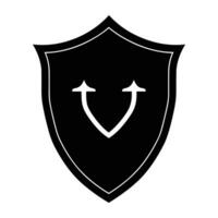 Black silhouette of a shield vector icon