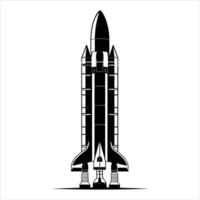 Simple rocket icon, Black silhouette design, Rocket Silhouettes Vector. vector