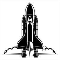 sencillo cohete icono, negro silueta diseño, cohete siluetas vector. vector